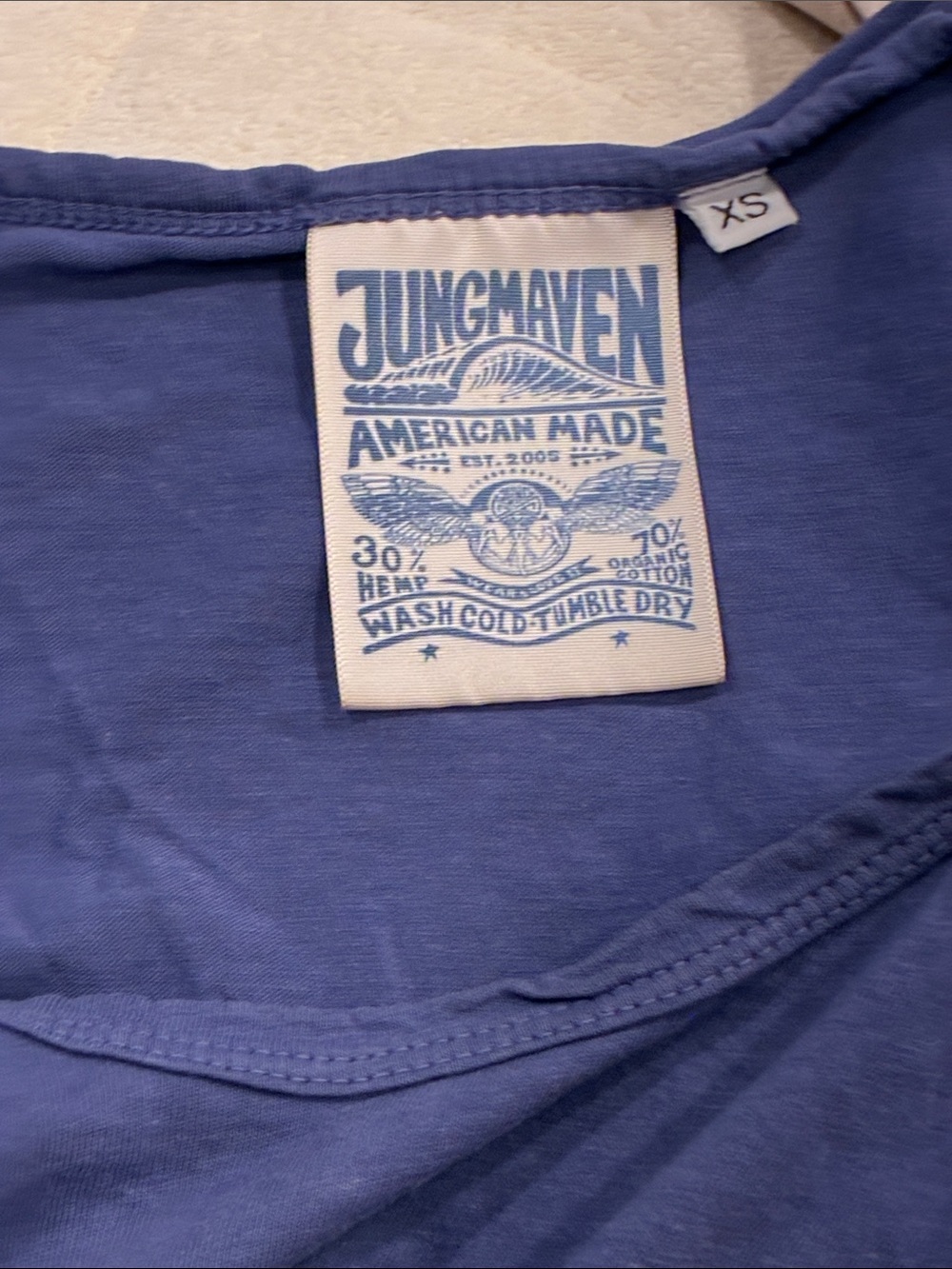 Jungmaven Indigo Scoop Neck Tee